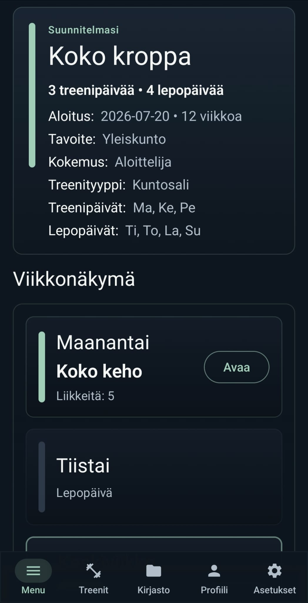 GainsAI-sovelluksen kuvakaappaus 2