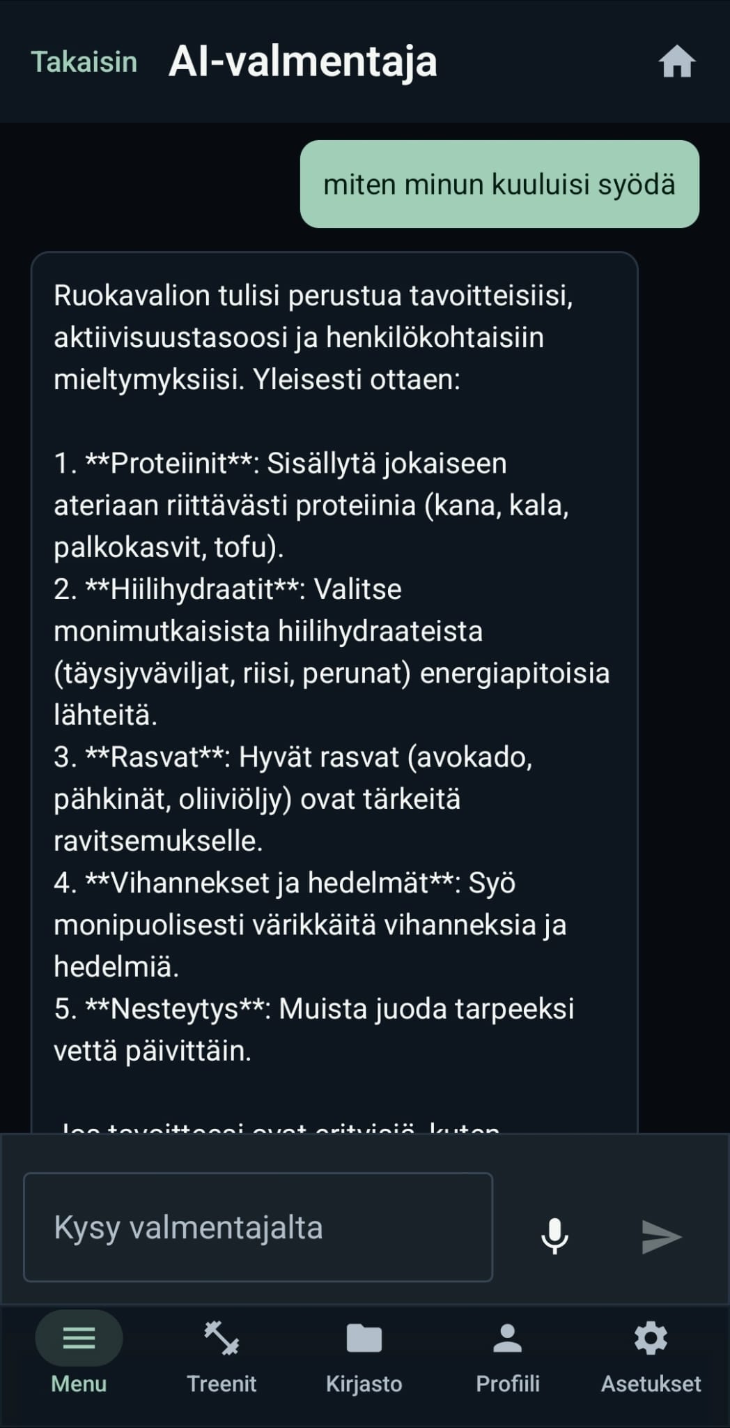 GainsAI-sovelluksen kuvakaappaus 4