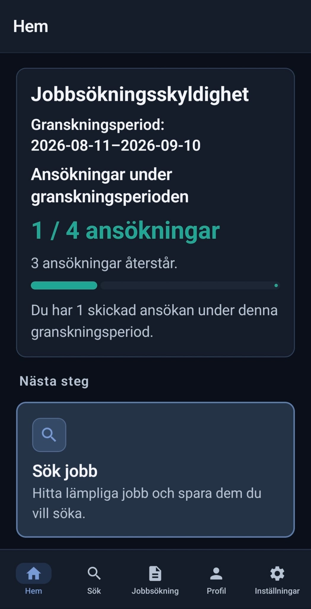 The same Työtori home screen in Swedish